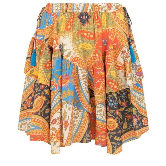 EUC Spell & the Gypsy Collective Kaleidoscope Belladonna Handkerchief Mini Skirt - Picture 7 of 15